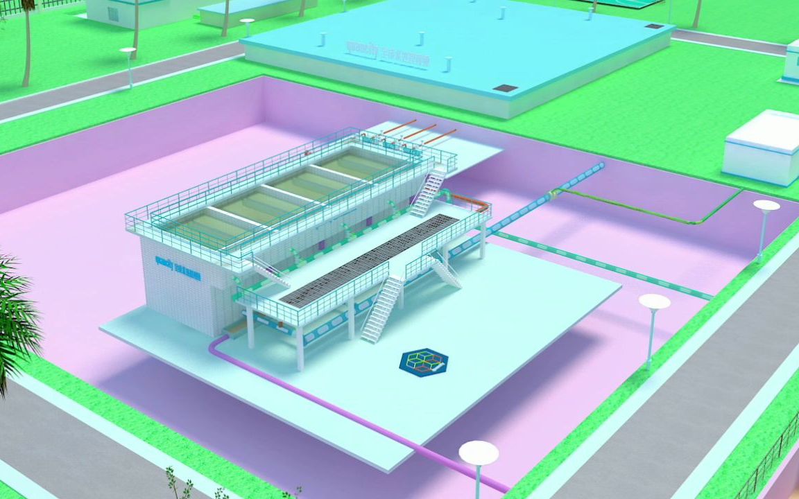 小型普通快滤池运行过程演示动画(完整版)