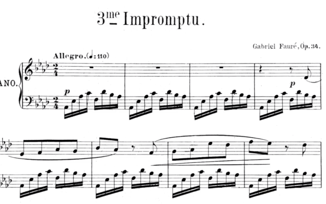 [图]Impromptus:Impromptu No. 3 In A Flat Major, Op. 34 福雷：即兴曲第三号 Op.34降A大调