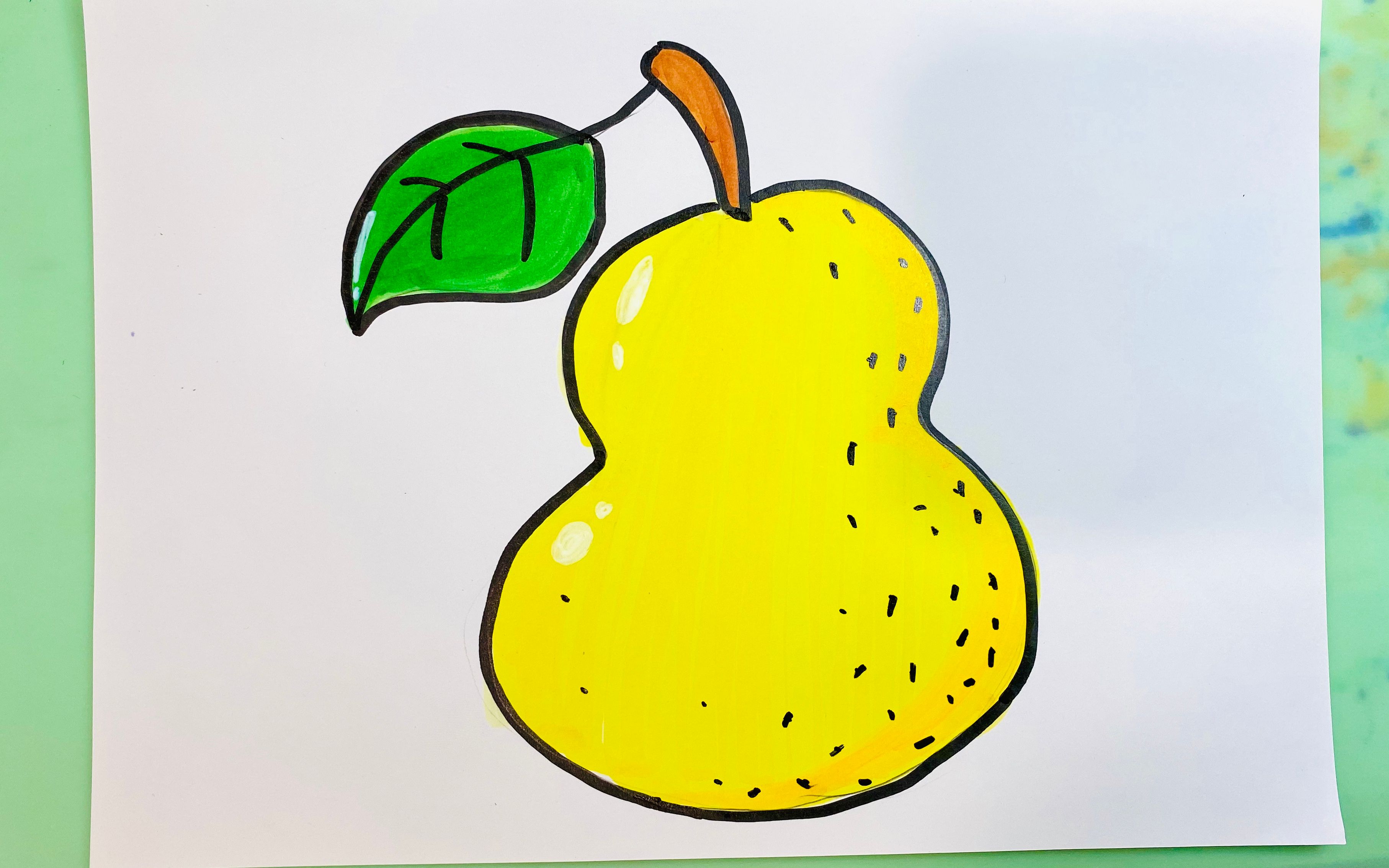 梨子涂色图片