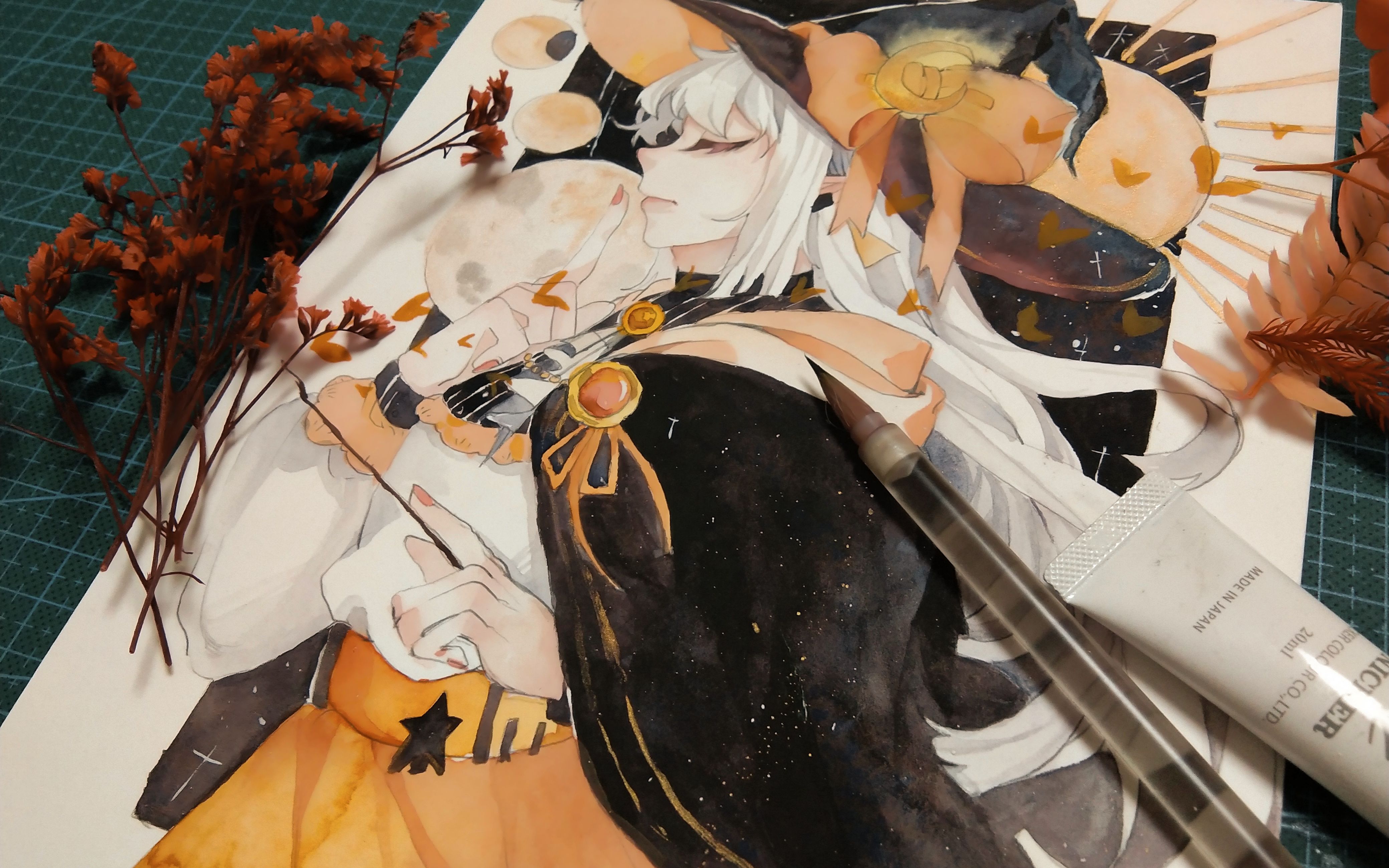 【水彩】黑金魔女