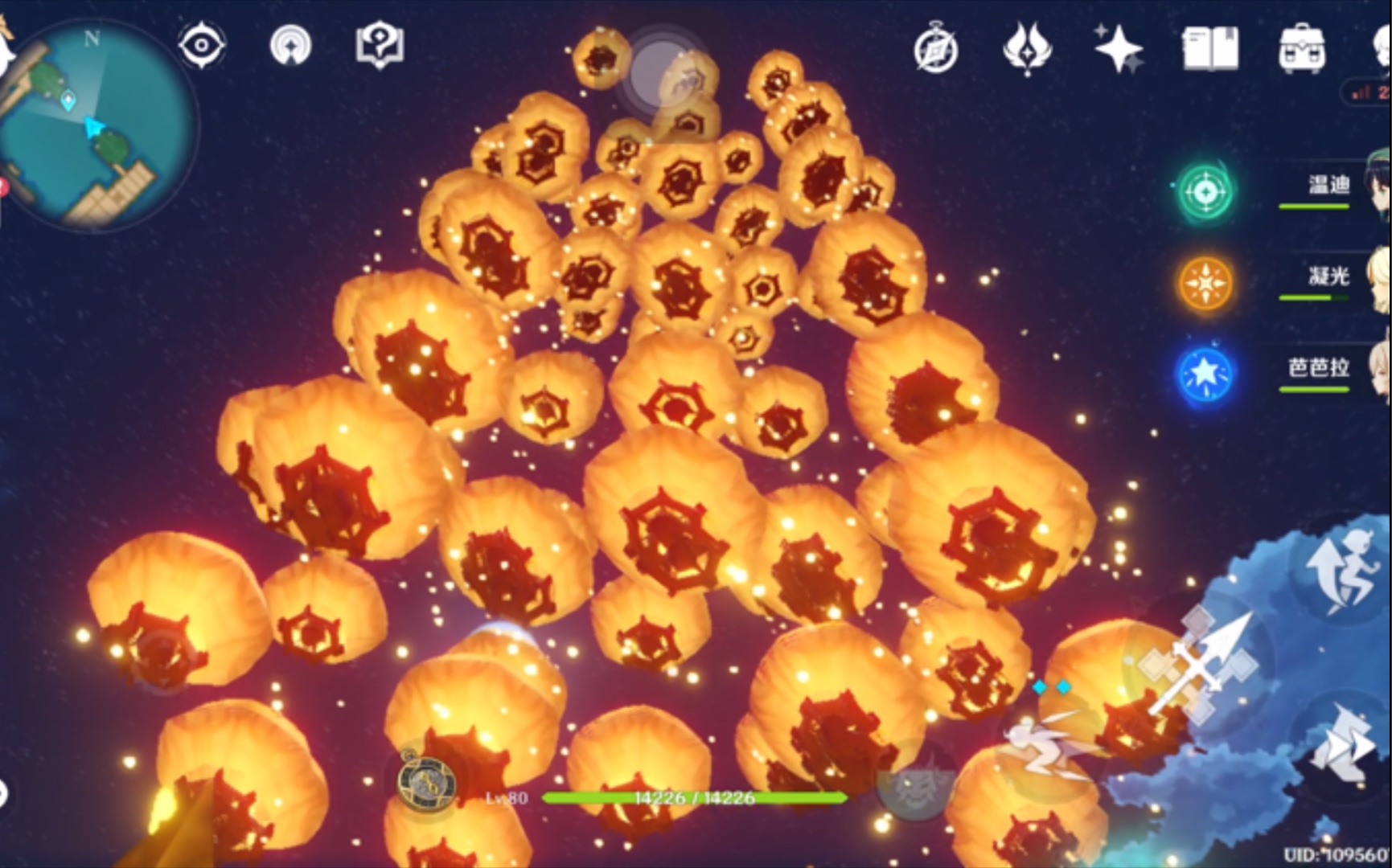 原神海灯节一次放两百个霄灯,场面壮观极了