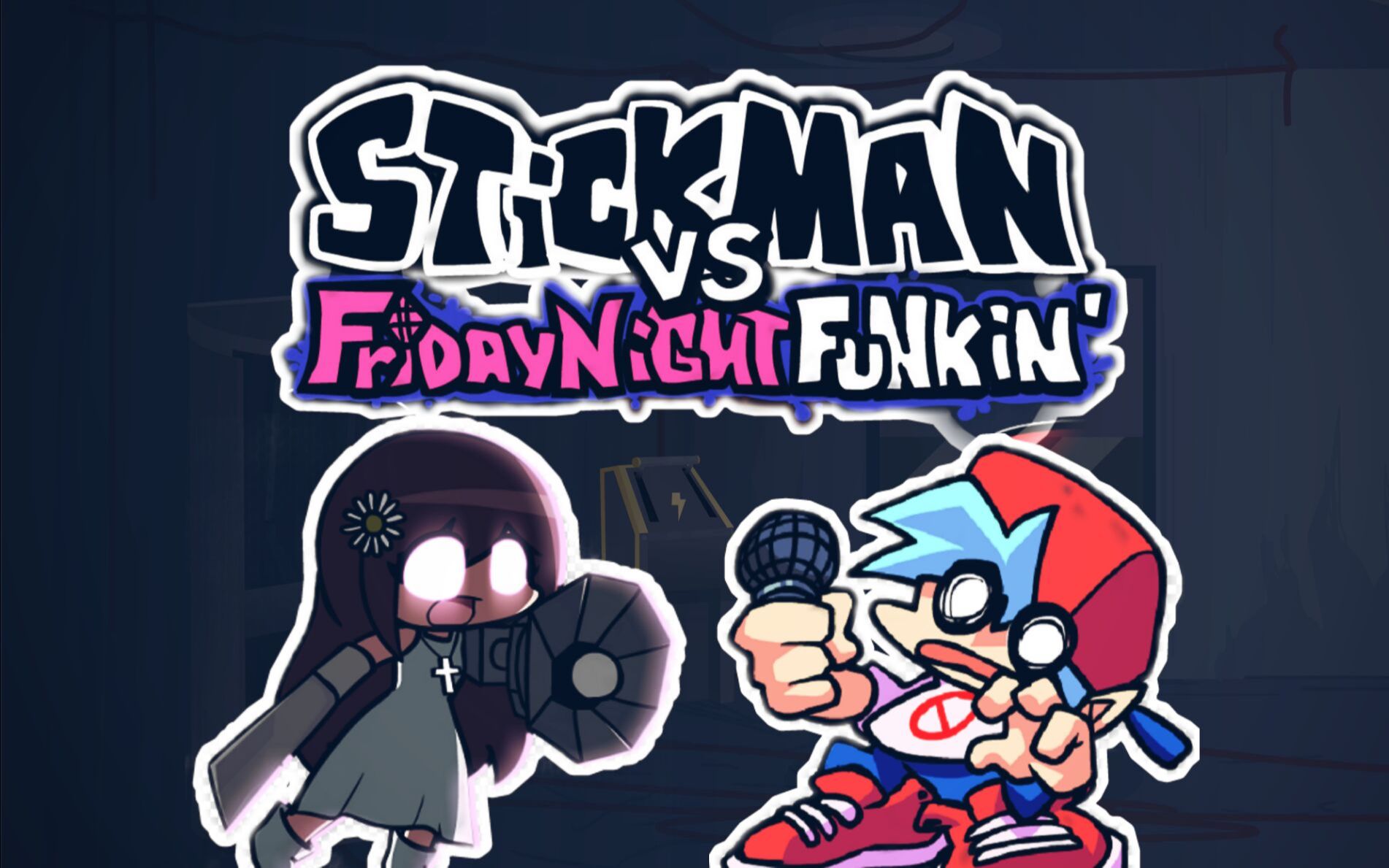 【fnf】vs stickman 隱藏曲 死亡動畫(初見4miss通過)_音遊熱門視頻