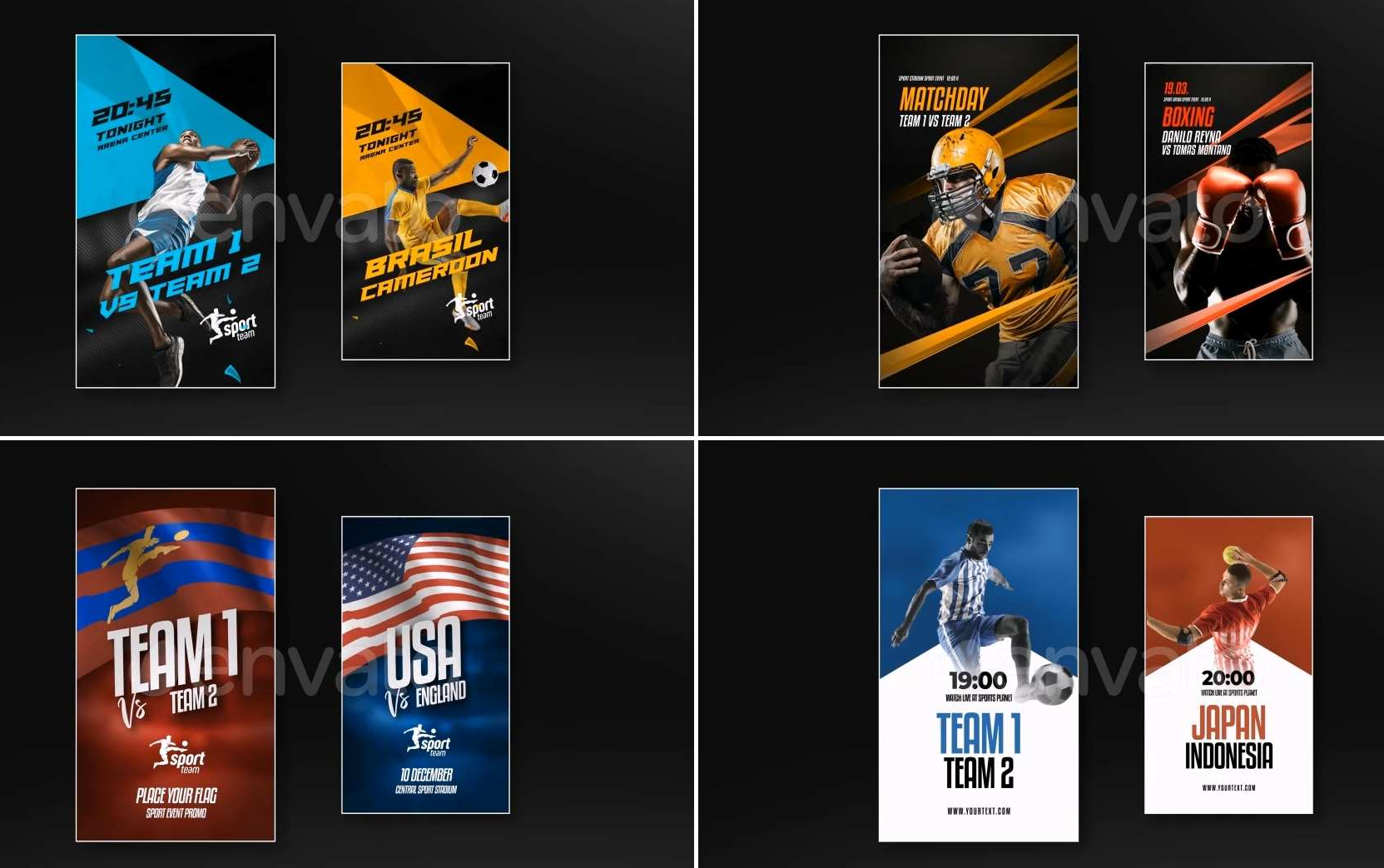 ae运动员海报模板-足球篮球体育运动员活动宣传单海报 竖屏垂直分辨率