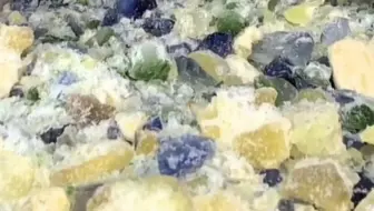 剪辑纯碎冰绿青汁碎碎冰蓝宝石手砸冰