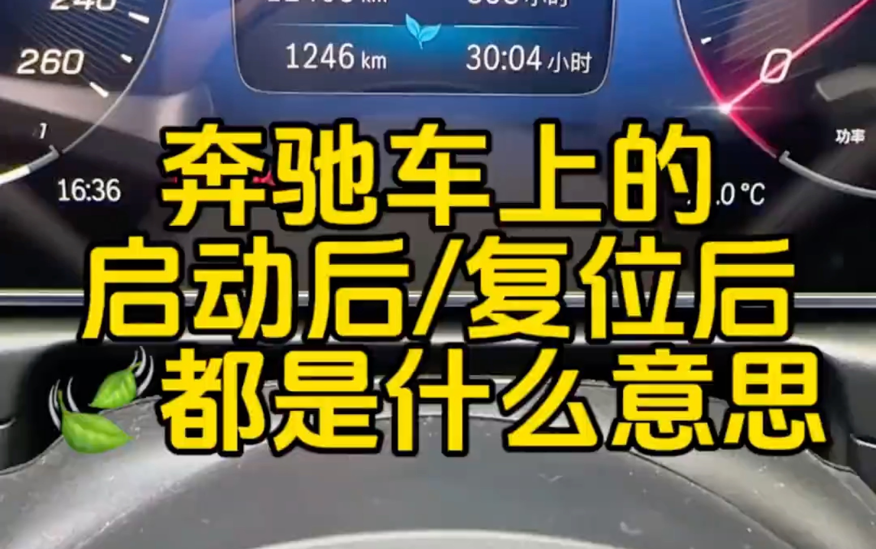 奔驰车辆上的启动后,复位后以及这个蓝色的树叶底下的数字都代表什么意思?哔哩哔哩bilibili