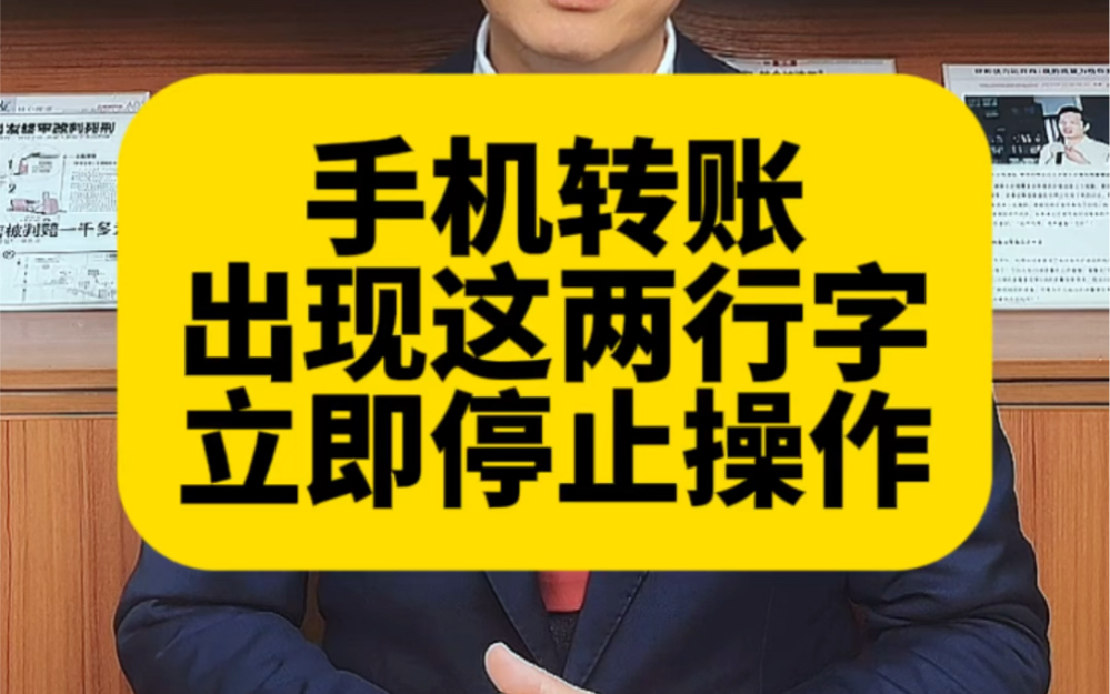 手机转账时出现这两行字,立即停止操作哔哩哔哩bilibili