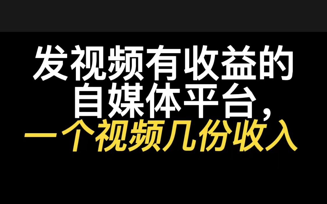 发视频有收益的自媒体平台,一个视频几份收入哔哩哔哩bilibili