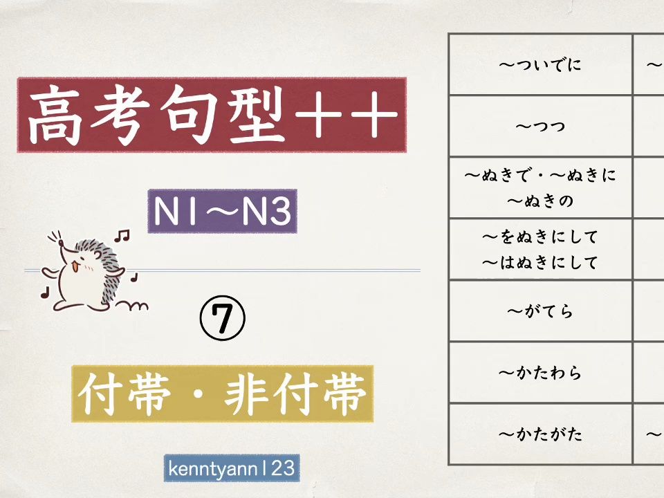 【高考日语语法总复习+作文】N3N1 语法500句第7课 附带/非附带 7个语法哔哩哔哩bilibili