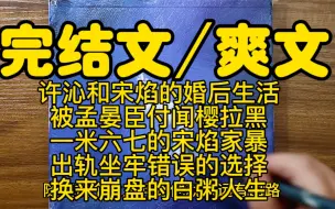 Download Video: 【完结文爽文】白粥姐许沁和锤子宋焰抓马婚后生活，孟宴臣付闻樱拉黑，宋焰家暴出轨坐牢，错误的选择，崩盘的人生，可怜孩子宋知许。