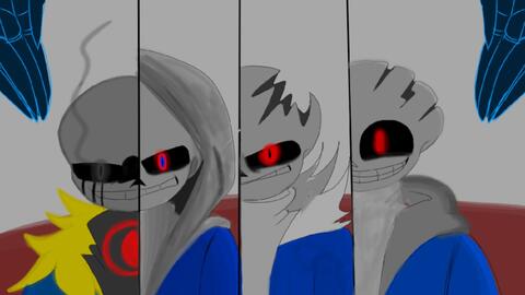 Fanart] Undertale AU sans - horror sans, killer sans, murder sans - BiliBili