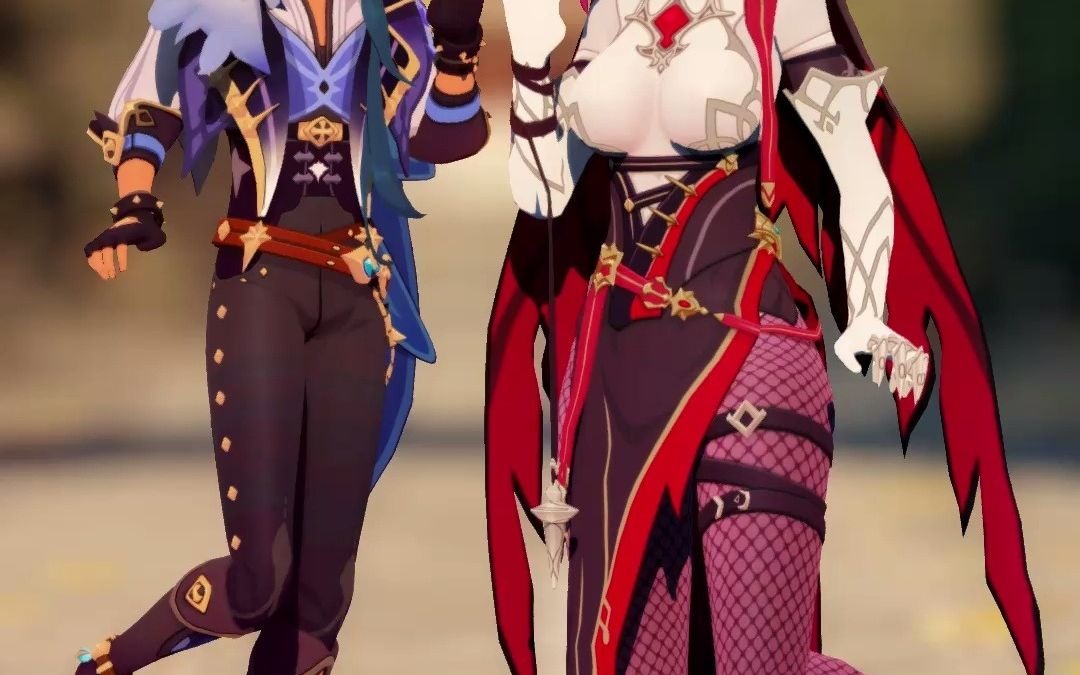 原神mmd凯亚x罗莎莉亚