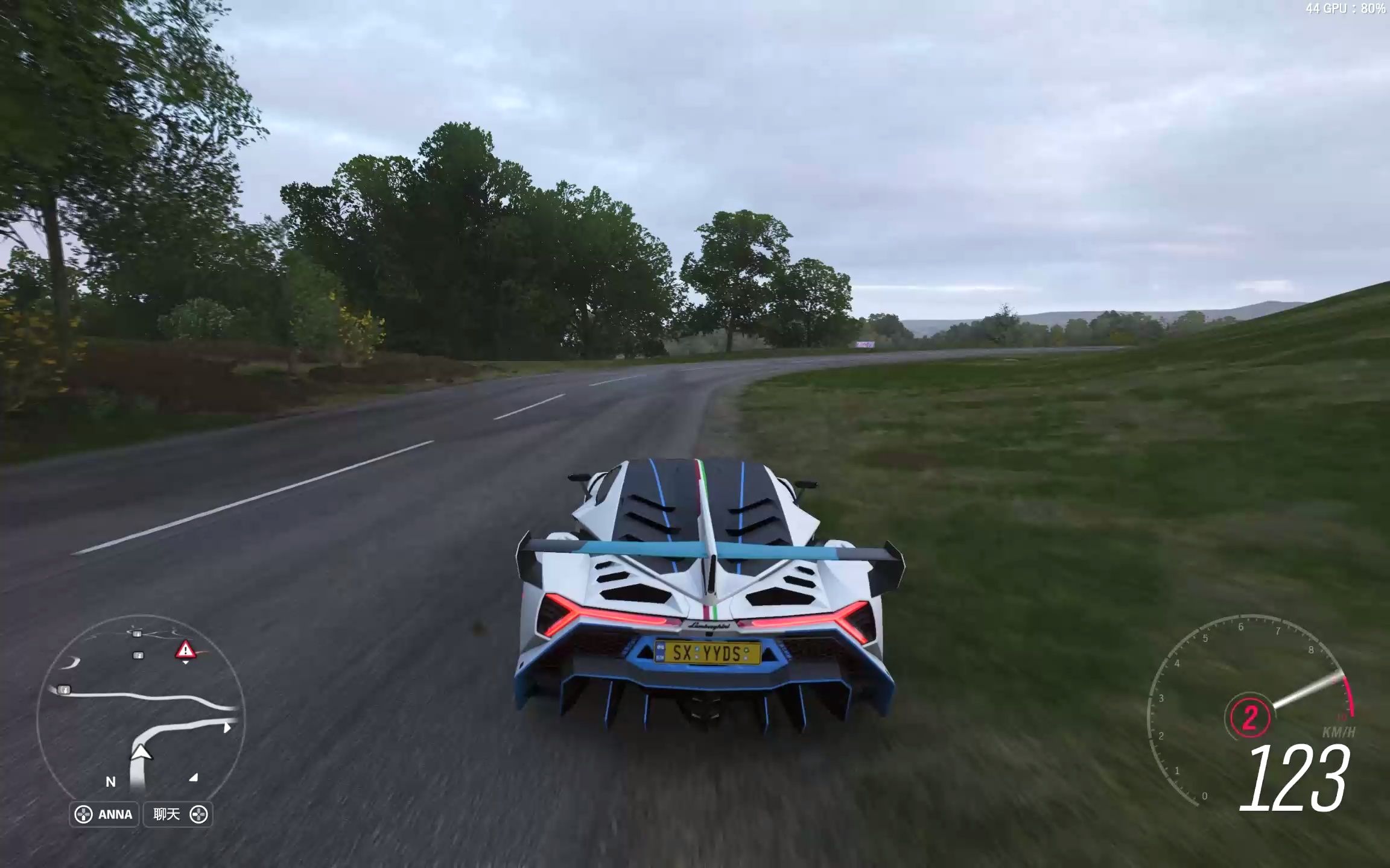 极限竞速:地平线 4 兰博基尼毒药,可惜电脑性能不太行,也不太会开