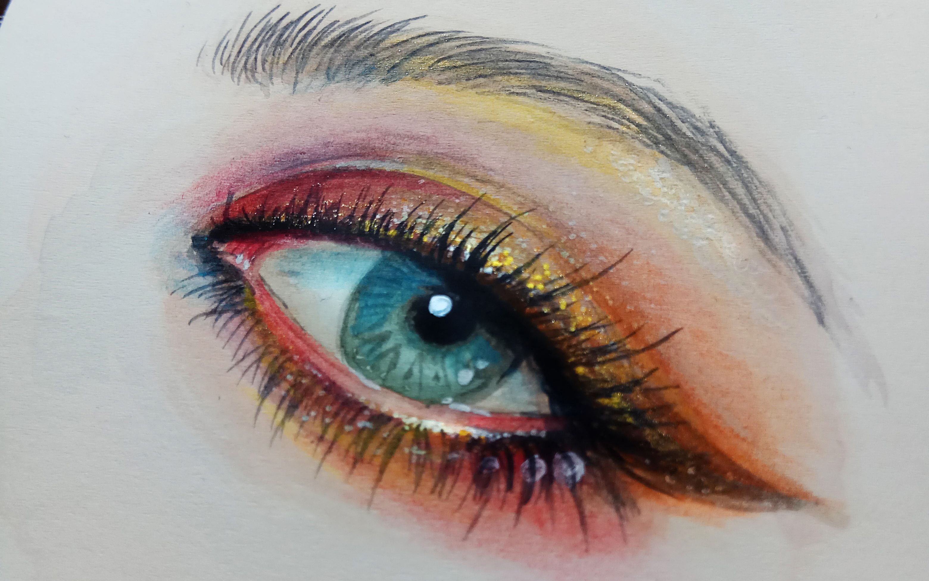 水彩彩妆眼睛_哔哩哔哩_bilibili