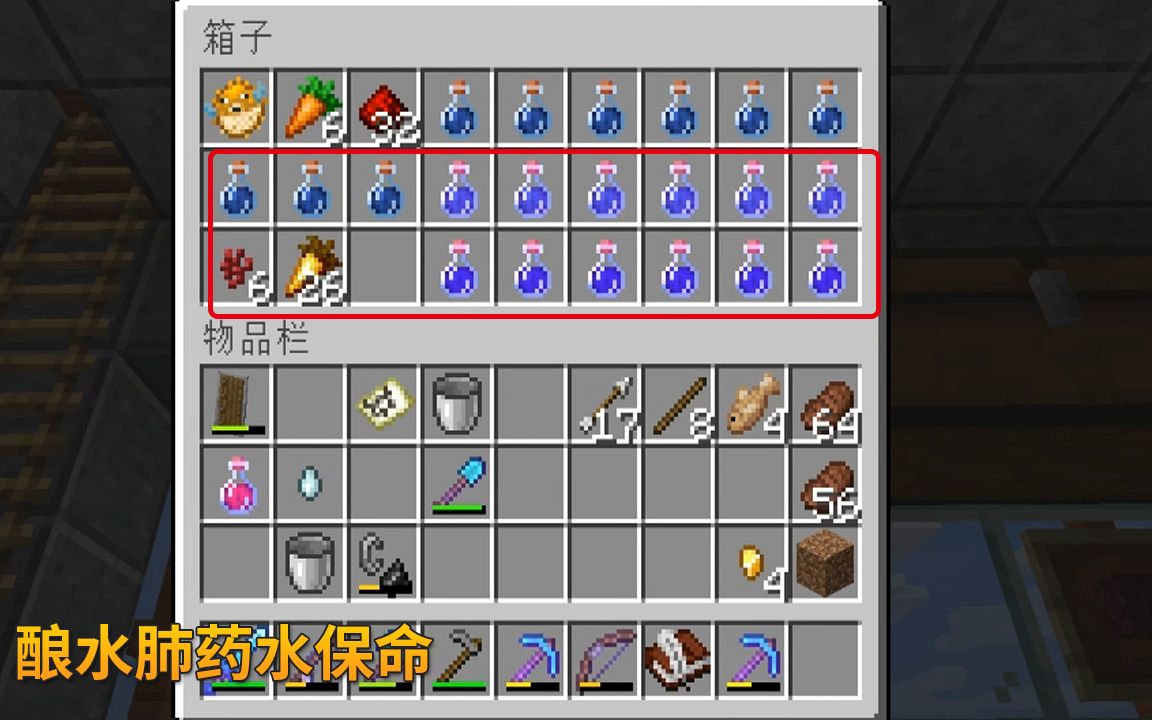 我的世界第三季70探索海洋保命药水少不了我用酿造台酿了6瓶