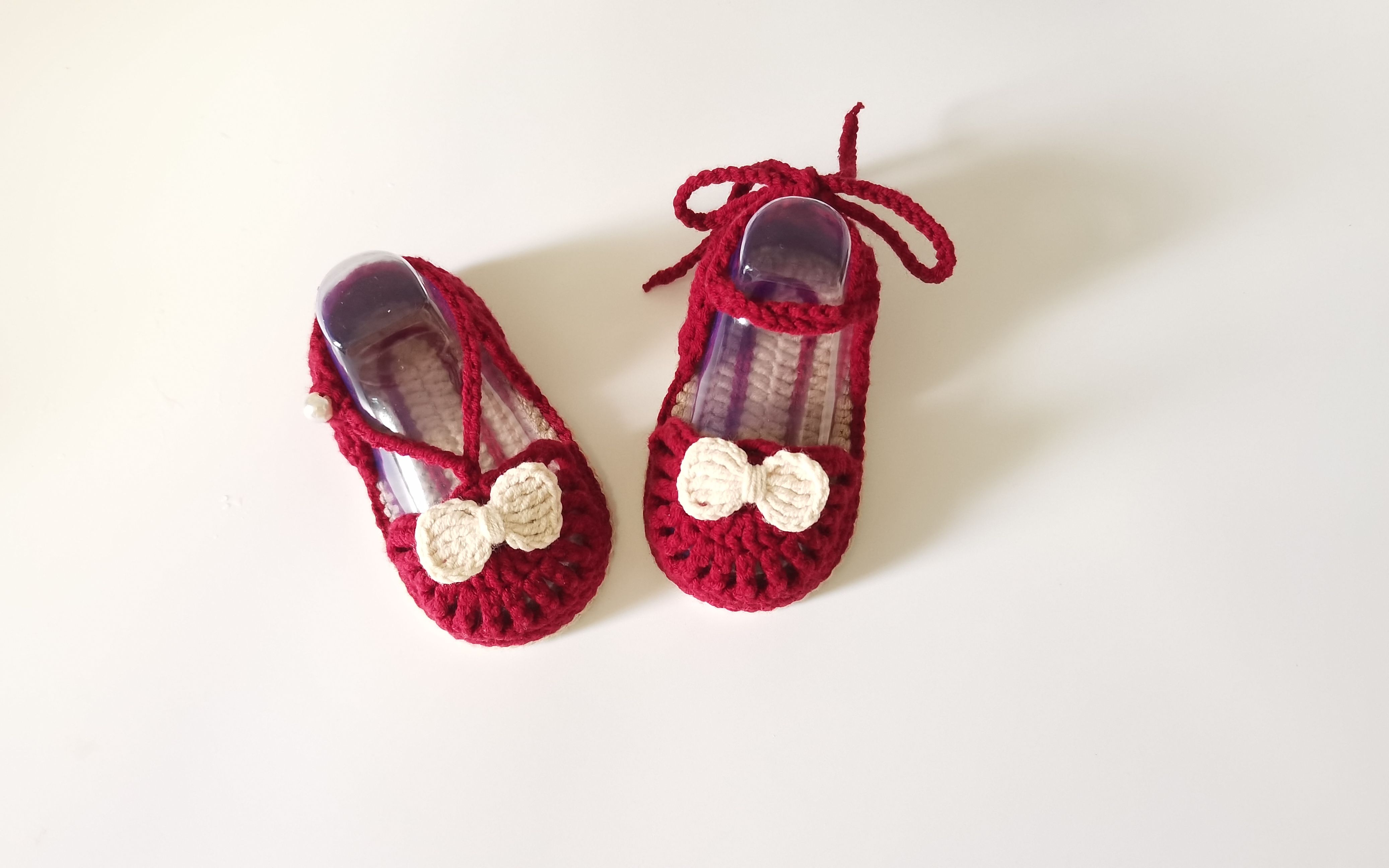 钩针编织,宝宝凉鞋,双层鞋底,蝴蝶结设计