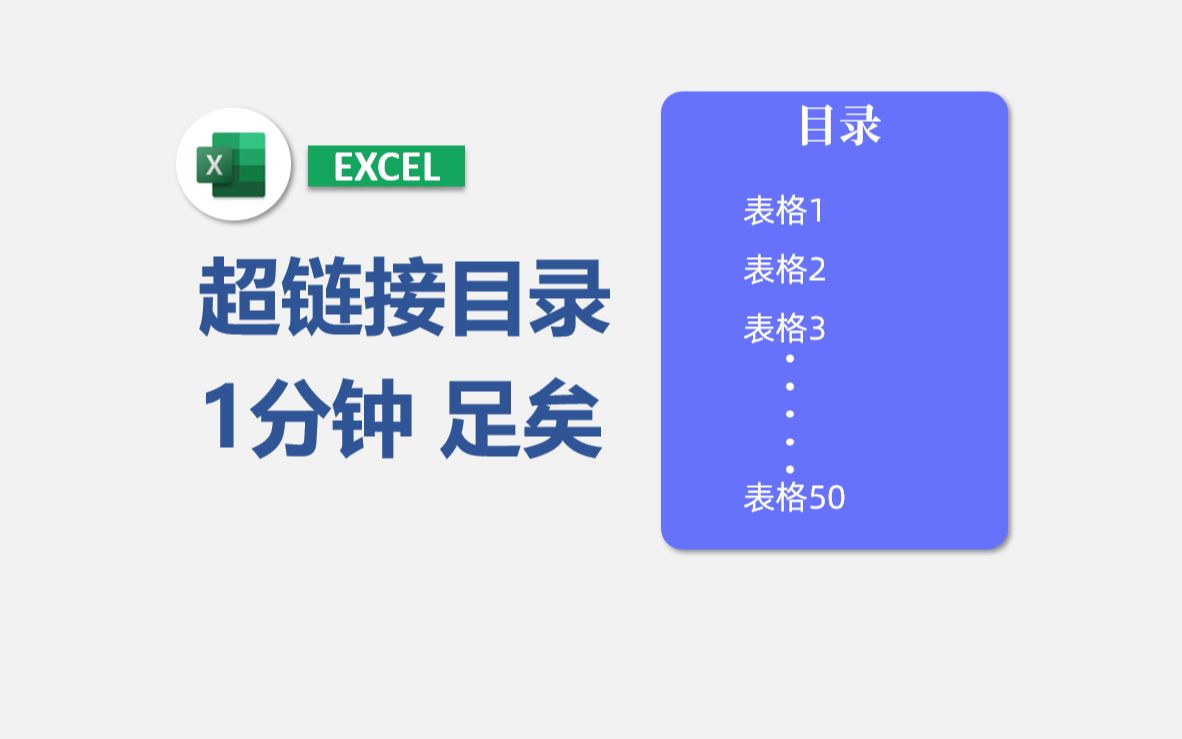 Excel如何制1分钟作超链接目录?哔哩哔哩bilibili