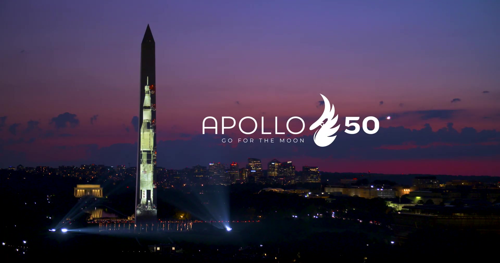 [图]Apollo 50: Go for the Moon 阿波罗登月50周年华盛顿国家广场灯光投影秀(机翻)