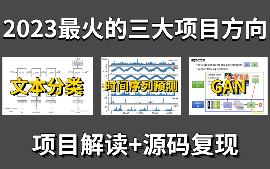 吹爆!一次学会【LSTM文本分类实战+时间序列预测+对抗生成网络】三大热门项目方向!草履虫都学的会!——人工智能|AI|计算机视觉|机器学习|深度学习...