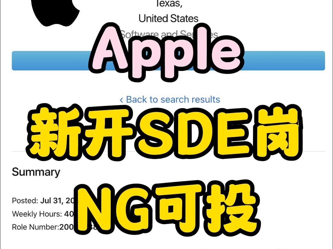 Apple 新开SDE岗,NG可投 | ITLabPro 求职哔哩哔哩bilibili