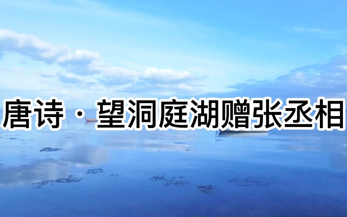 唐诗ⷤ𚔨耥𞋨𗮐Š望洞庭湖赠张丞相哔哩哔哩bilibili