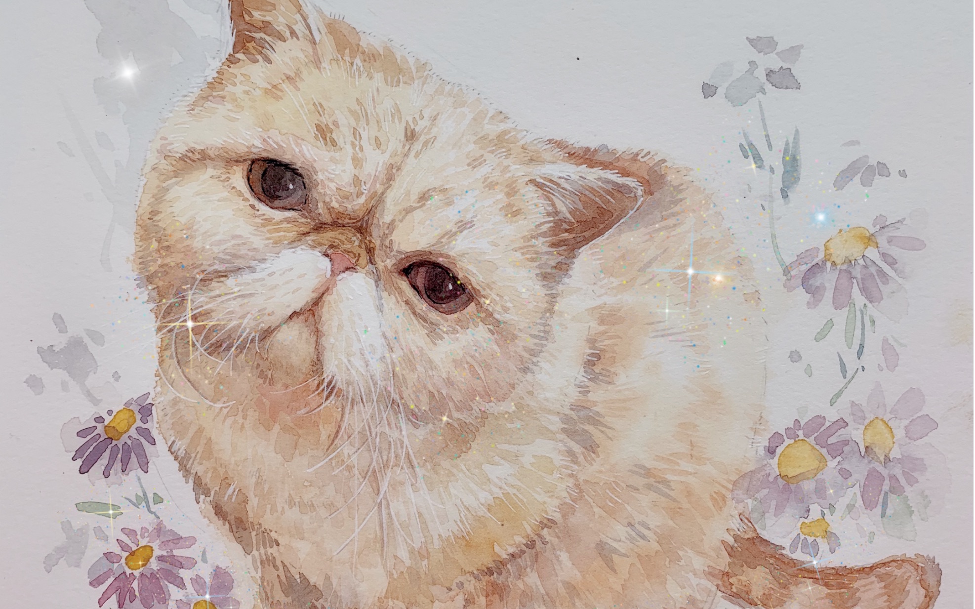 【水彩手绘】画了只猫-加菲猫_哔哩哔哩 (゜-゜)つロ 干杯~-bilibili