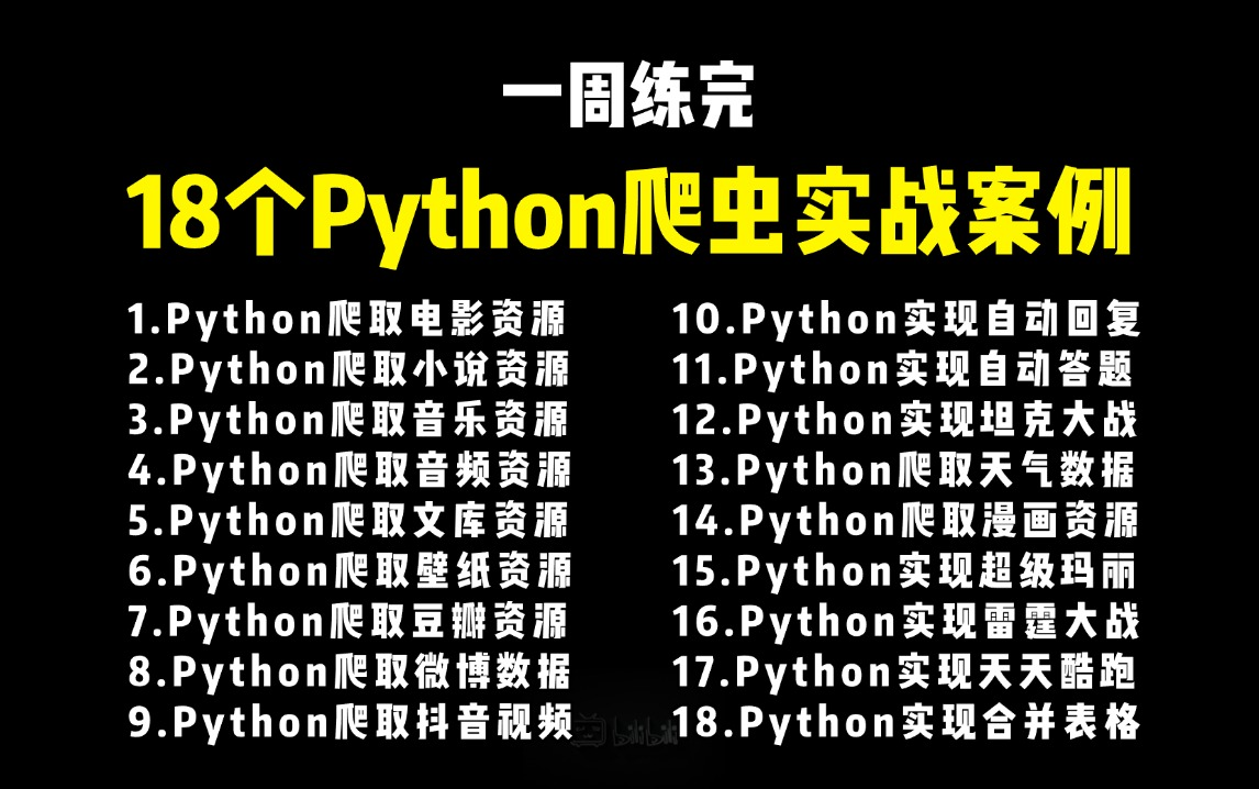 【附源码】超实用的18个Python爬虫实战案例,学完可自己爬取,超级适合小白入门学习的Python零基础教程哔哩哔哩bilibili