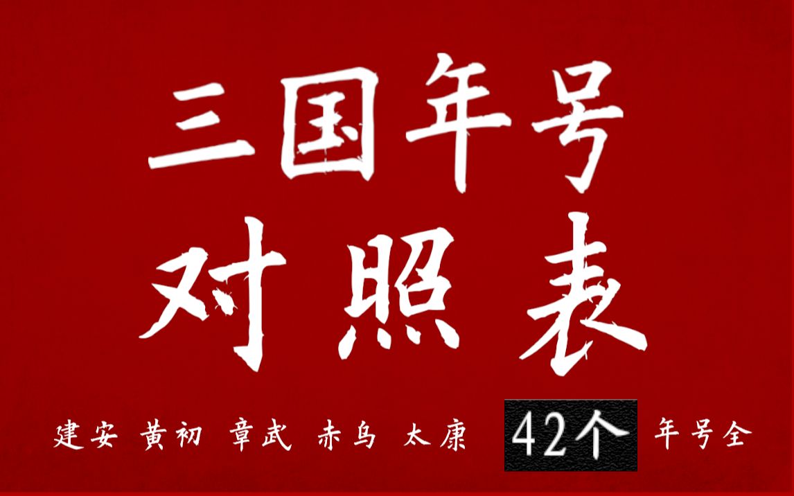 超详细!魏蜀吴三国年号对照表 91年历史年表42个年号数据哔哩哔哩bilibili