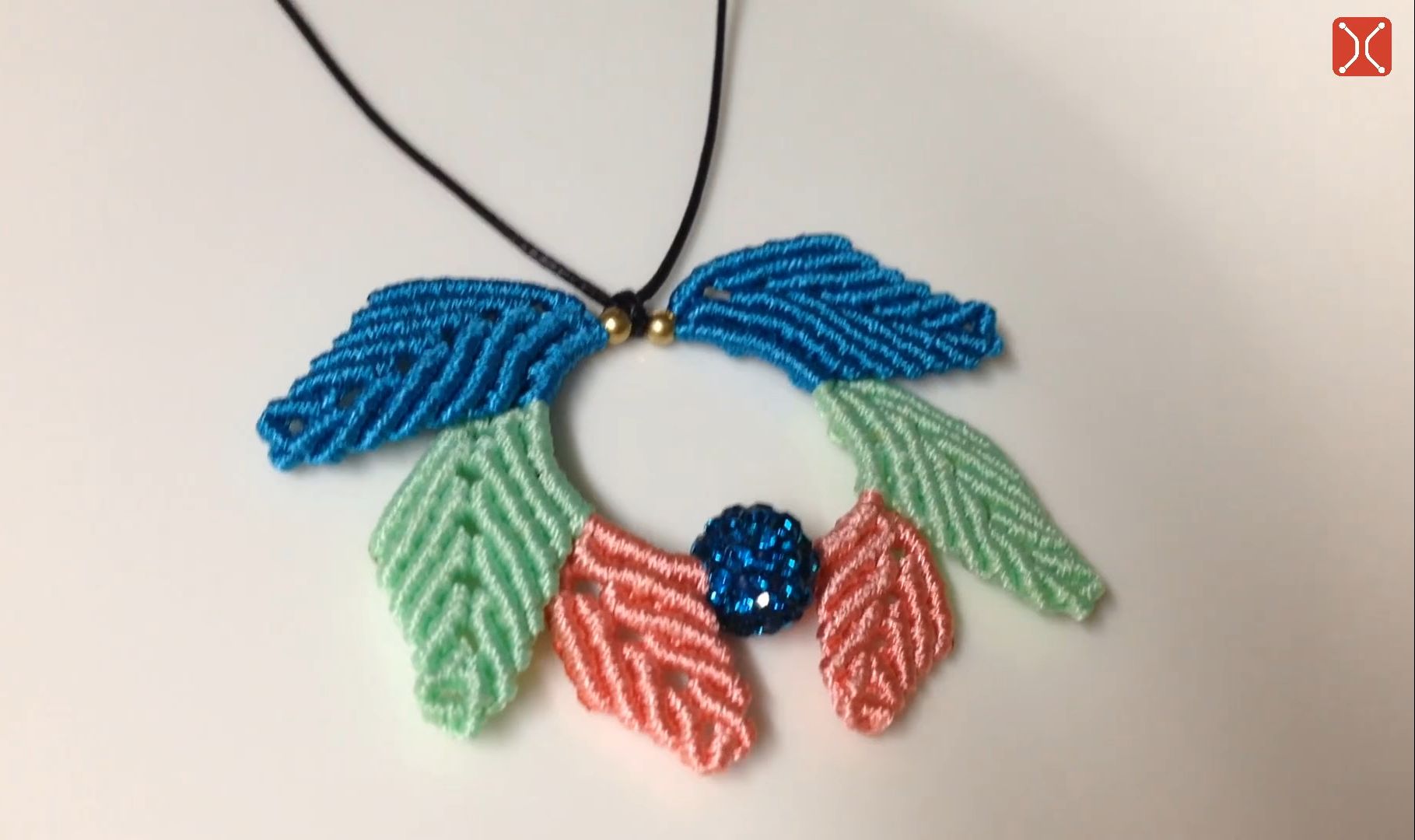 叶子项链绳编编制教程macrame bracelet tutorial