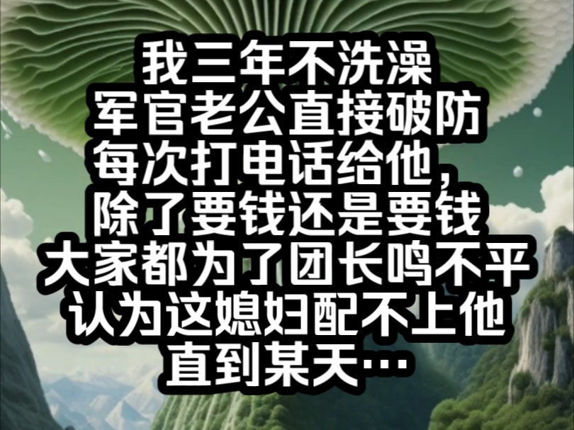 [图]《南夕甜蜜》我三年不洗澡，军官老公直接破防。每次打电话过来，除了要钱还是要钱，大家都为了团长鸣不平，认为这媳妇配不上他。直到某天，