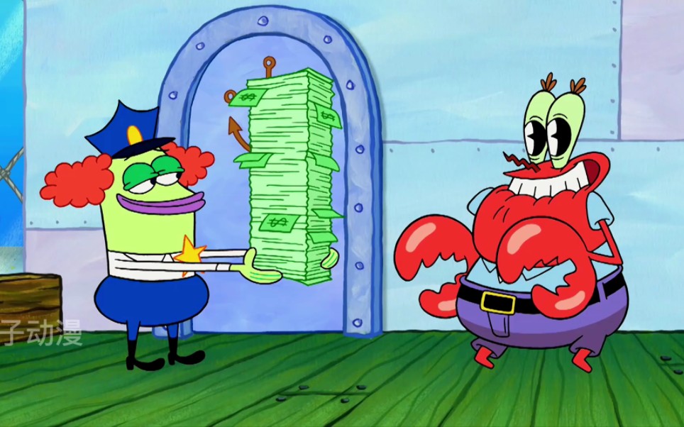 蟹老板为了赚钱,竟然将蟹堡王改成监狱,真是毫无底线!