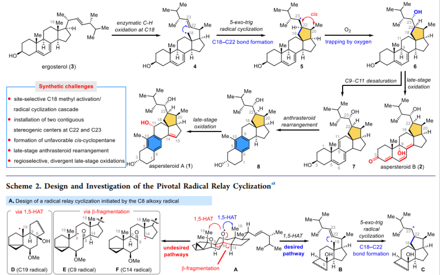 【全合成文献分享】上海有机所桂敬汉课题组:曲霉甾醇(Aspersteriods A and B)的生源启发合成!哔哩哔哩bilibili