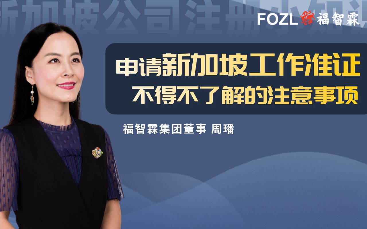 福智霖FOZL:申请新加坡工作准证 不得不了解的注意事项(新加坡公司注册小知识)哔哩哔哩bilibili