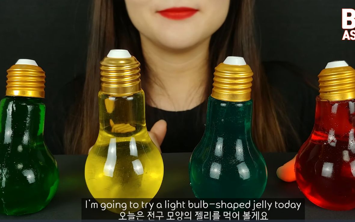 bk韩国小姐姐吃灯泡糖果冻果汁咀嚼音食音助眠哄睡颅内高潮