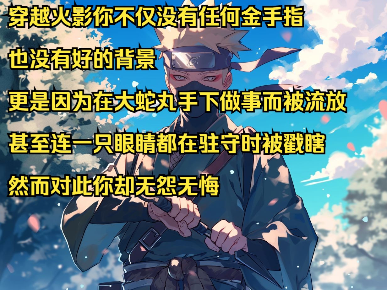 穿越火影你不仅没有任何金手指 也没有好的背景 更是因为在大蛇丸手下做事而被流放 甚至连一只眼睛都在驻守时被戳瞎 然而对此你却无怨无悔哔哩哔哩...