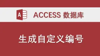 生成自定义编号 Access数据库系统功能讲解 VBA代码编程实例