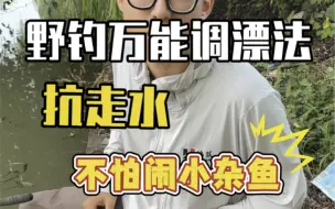 Download Video: 野钓万能调漂法，抗轻微走水，不怕小杂鱼，一看就会！