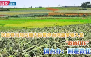 Download Video: 民进党当局污蔑大陆暂停台湾菠萝输入是“政治打压” 国台办回应