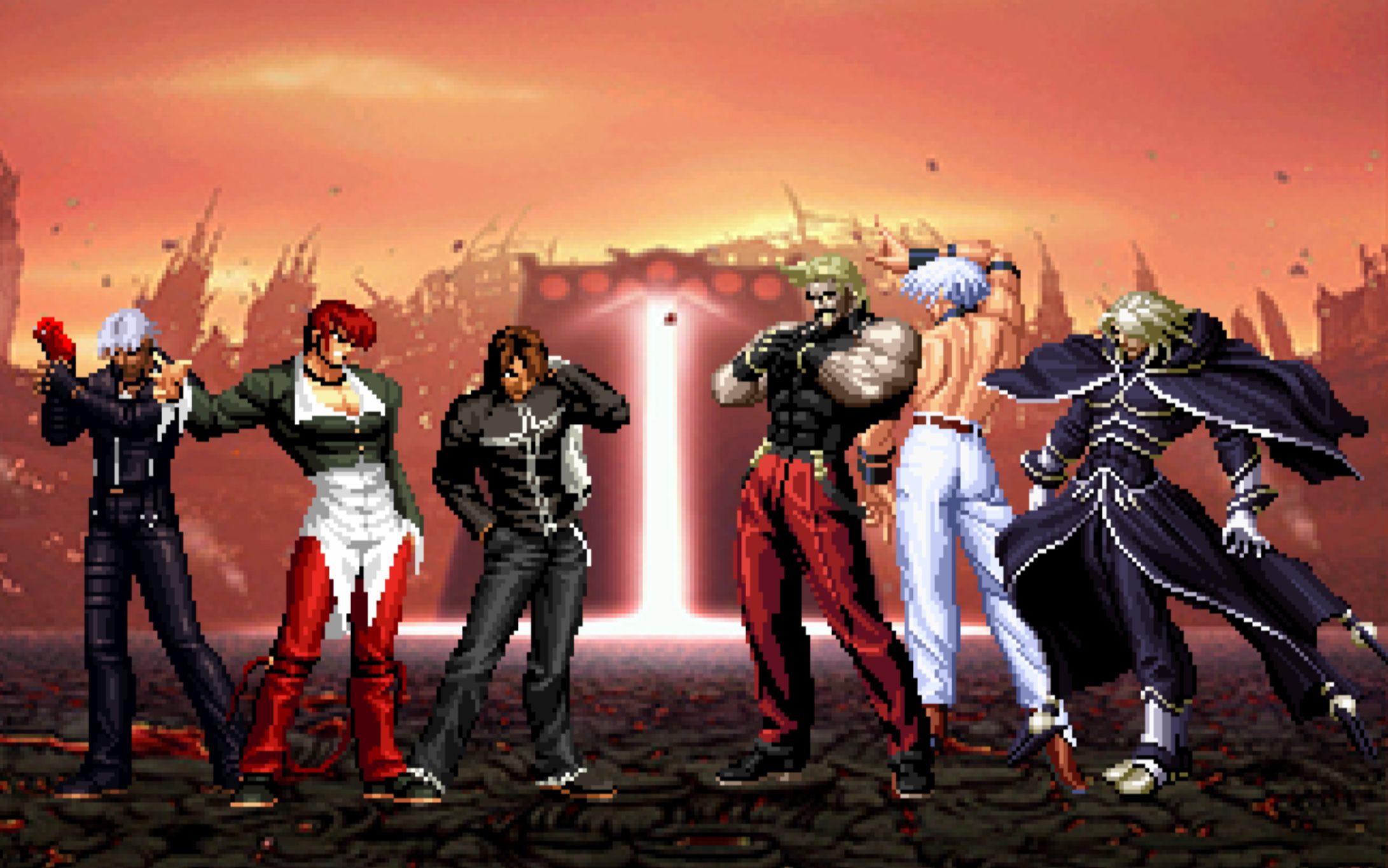 【mugen】拳皇主角队 vs 拳皇boss队【720p】【60帧】_哔哩哔哩 (゜