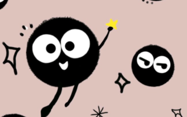 【平板绘画】奇奇怪怪小黑球 艾派德绘画 新手渣渣绘画过程