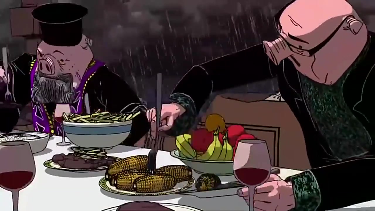 黑色讽刺动画短片《少数人的晚餐》,短短几分钟揭露人类恐怖历史轮回
