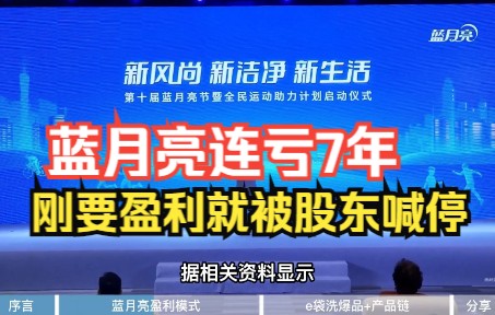 蓝月亮连亏7年,刚要盈利,大股东张磊怒斥:不持续亏损我就撤资哔哩哔哩bilibili