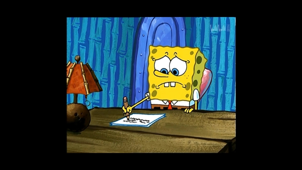 海绵宝宝像极了我写作业的样子!