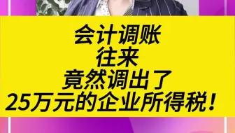 会计调账往来，竟然调出了25万元的企业所得税！