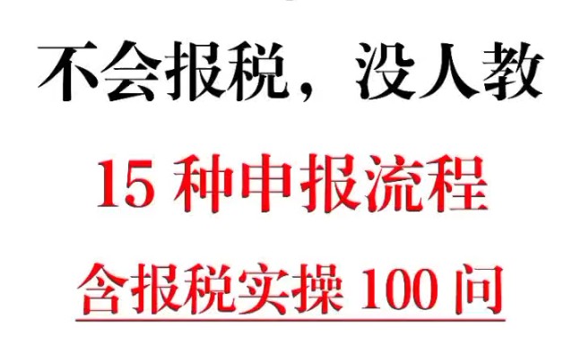 新手会计刚上班,不会报税没人教从哪学起!15种申报流程,含各种税费电子税务局操作流程手册,对照着做不出错哔哩哔哩bilibili