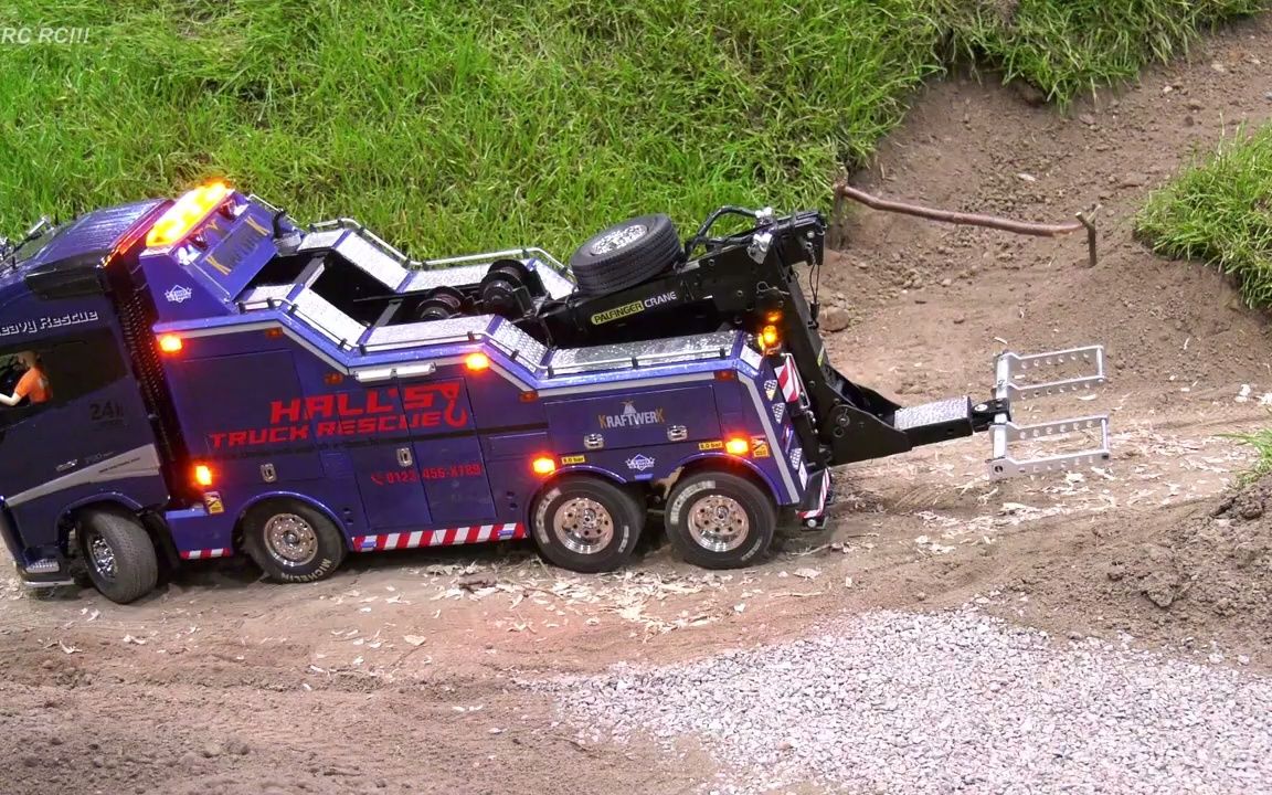 【rc遥控车】钢筋混凝土卡车,钢筋混凝土游艇运输,钢筋混凝土卡车卡住