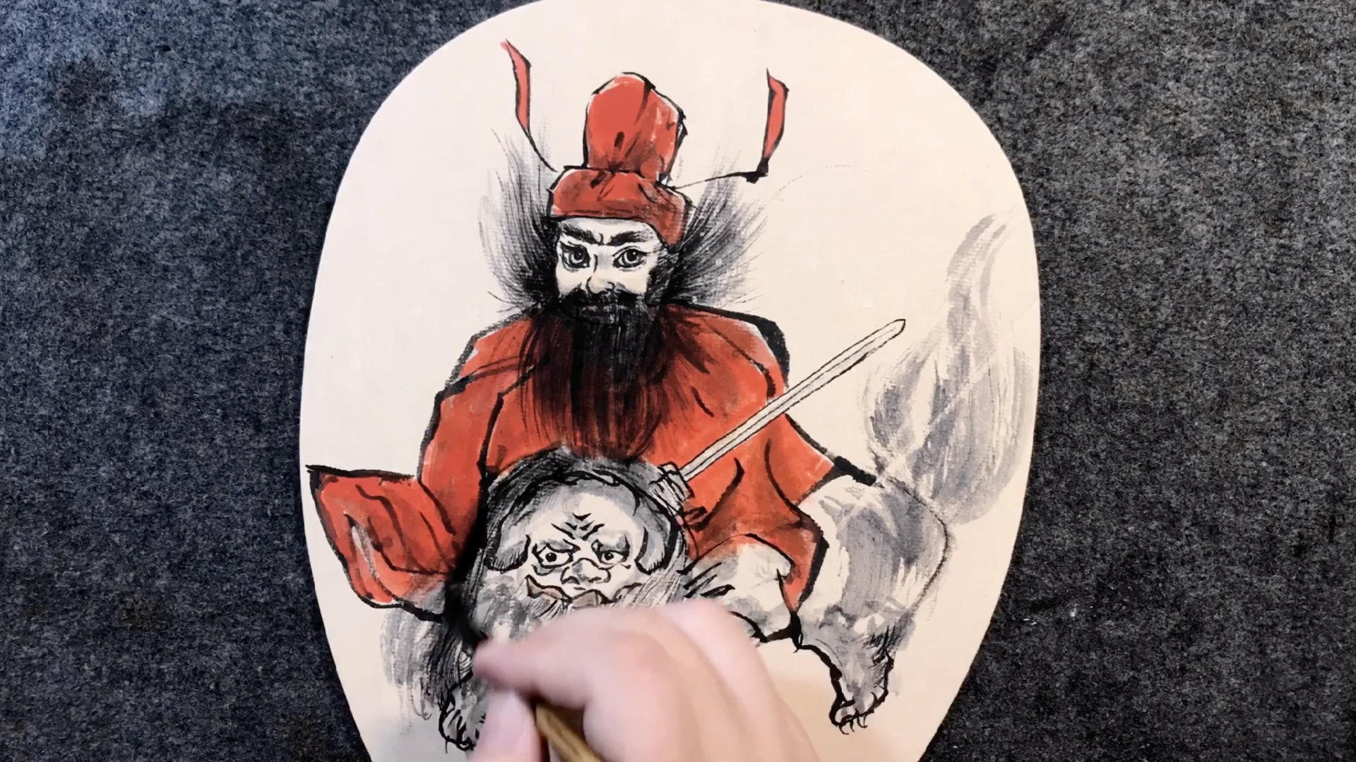 端午画钟馗,粽子飘香艾草芳,龙舟争渡闹春江,风轻扬,福满堂