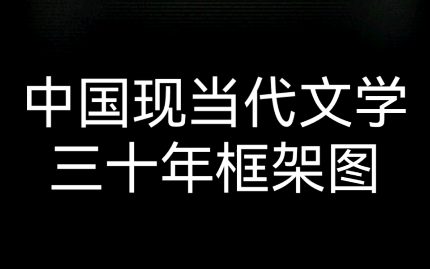 [图]中国现当代文学三十年框架图