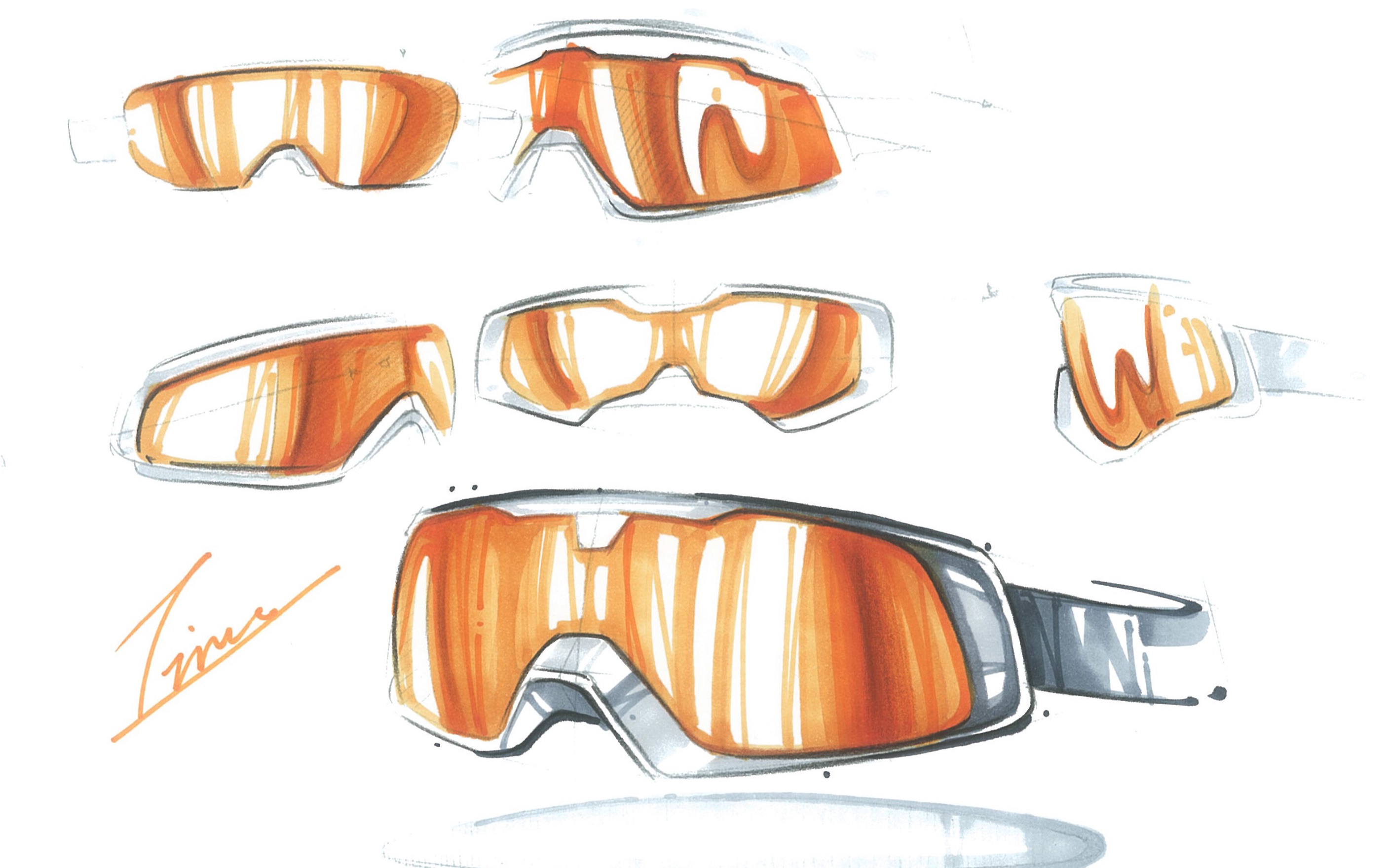 产品设计手绘:马克笔手绘表现 眼镜