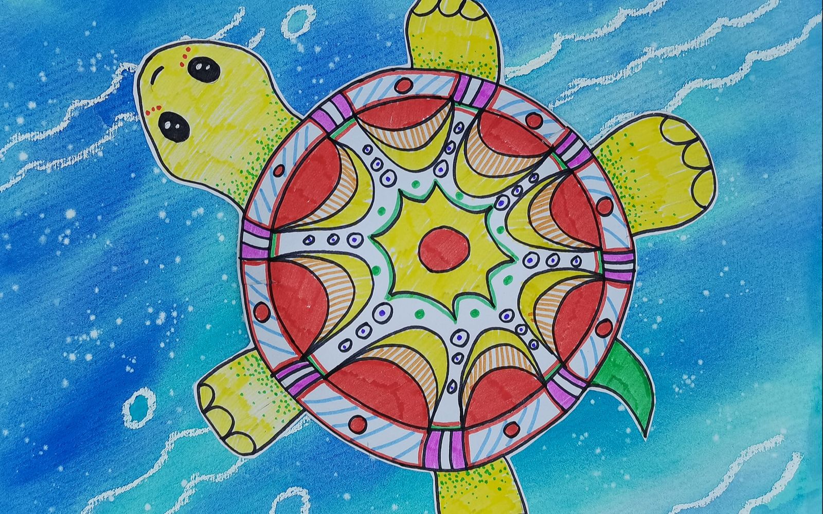 儿童画小乌龟简单画法图片