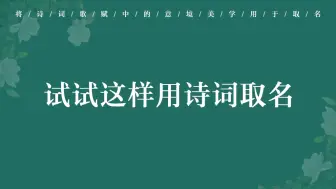 Download Video: 当名字中有了动词，绝妙意境顿生，让人为之惊艳